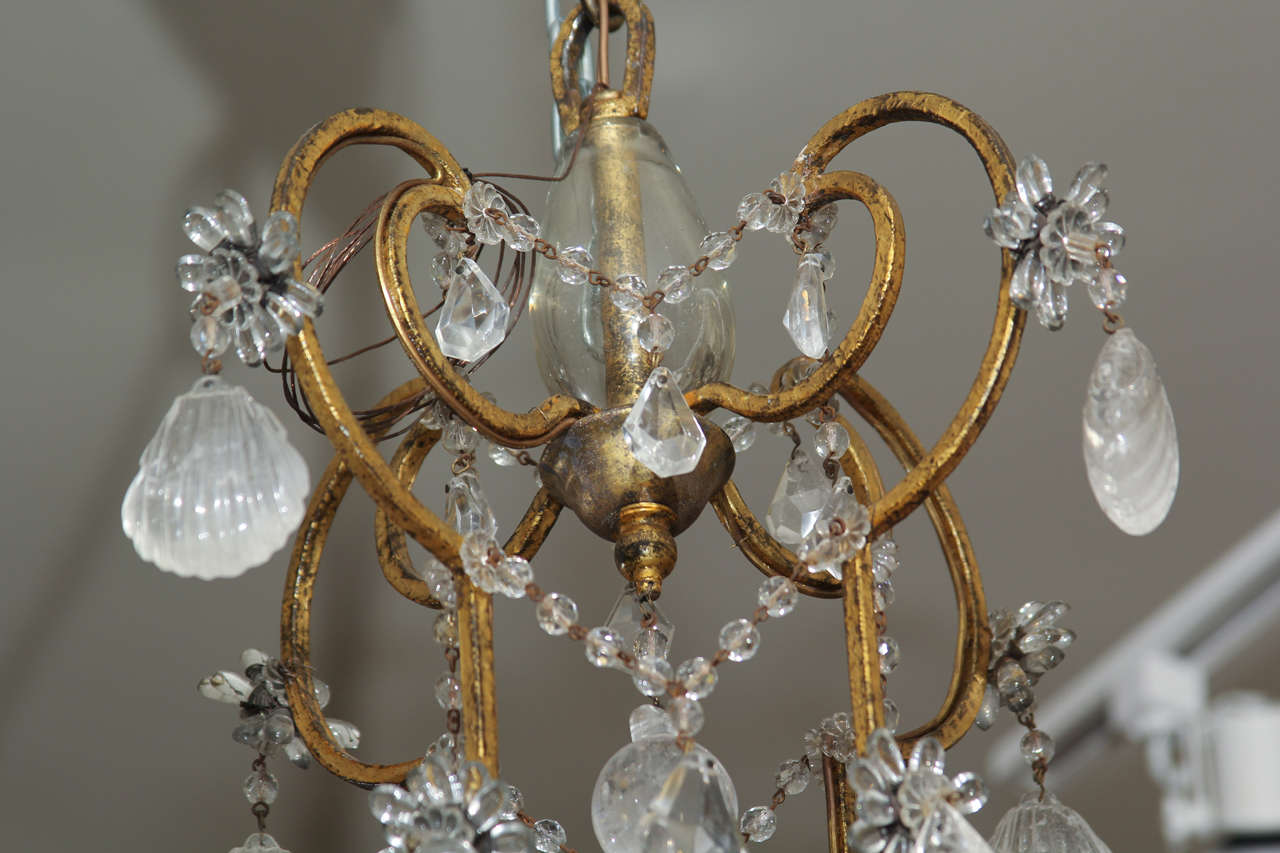 French Rock Crystal Chandelier In Excellent Condition For Sale In Seattle, WA
