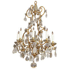 French Rock Crystal Chandelier