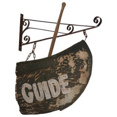 Vintage Folk Art Canoe Guide Sign