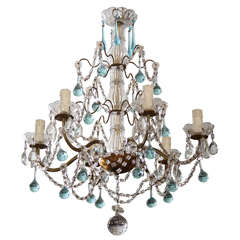 Italian Chandelier with Blue Drops 8