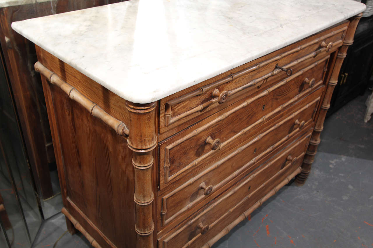French Faux Bamboo Chest In Distressed Condition In Seattle, WA
