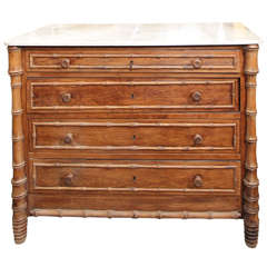 Antique French Faux Bamboo Chest