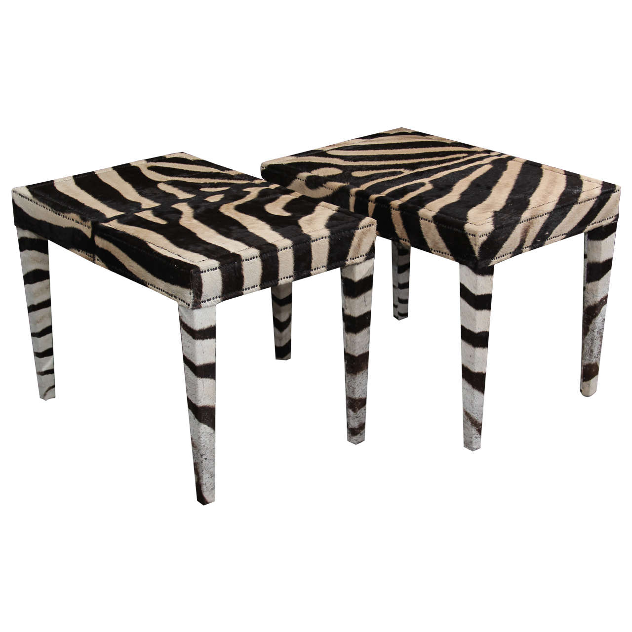 Pair of Benches in Vintage Zebra
