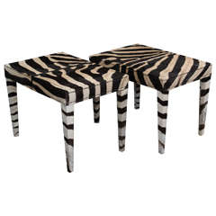 Pair of Benches in Vintage Zebra