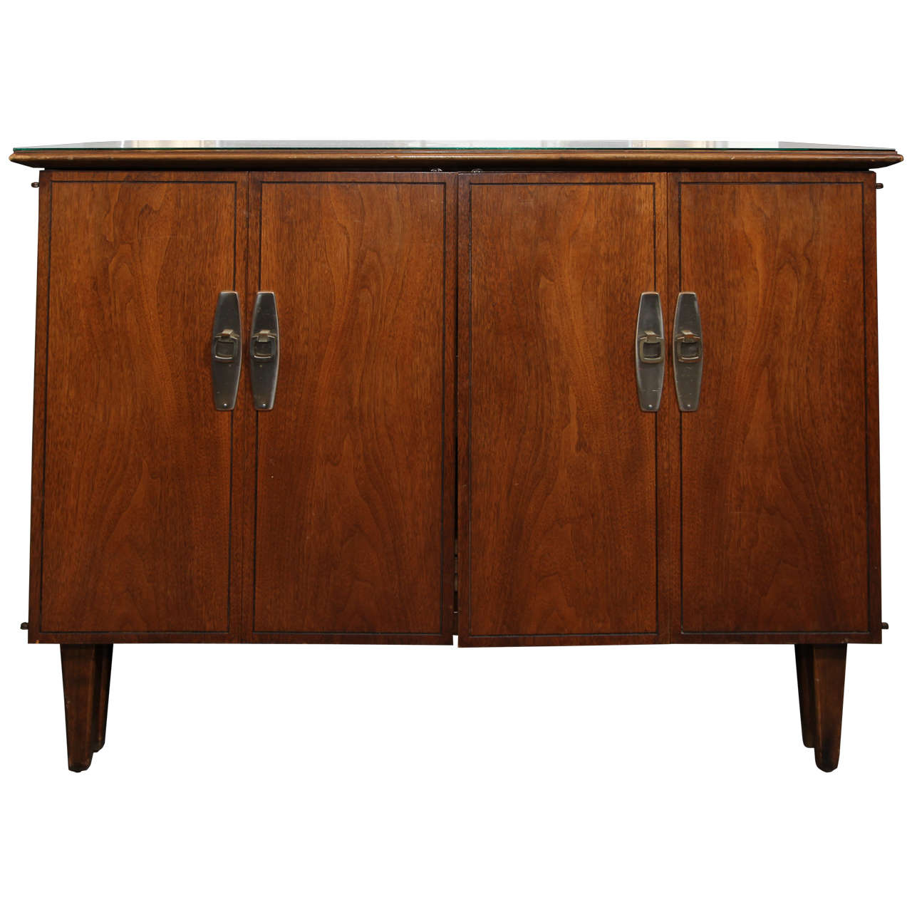 Hideaway Table - mid century cabinet that opens into table with 3 leaves 