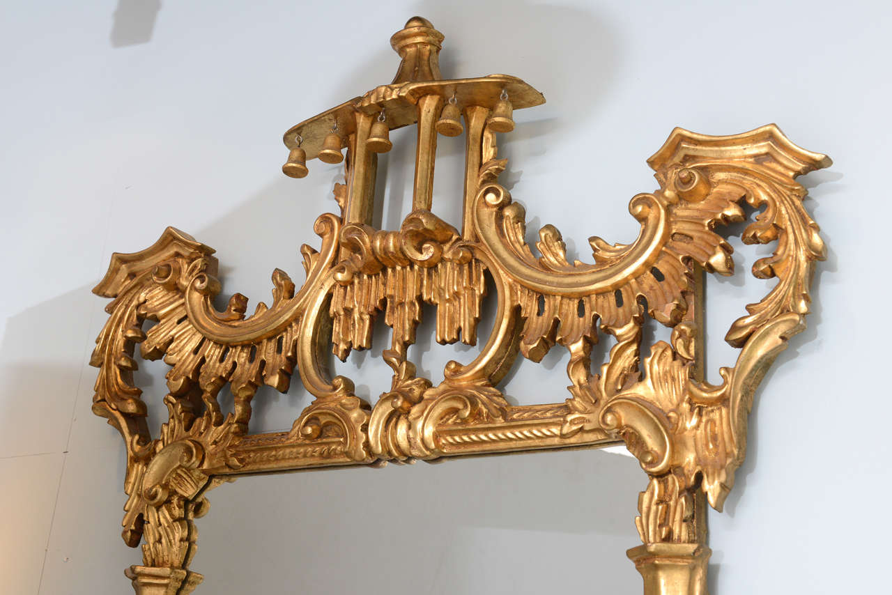 Early 20th Century English Antique Gilt Mirror, George III Style Original Condition