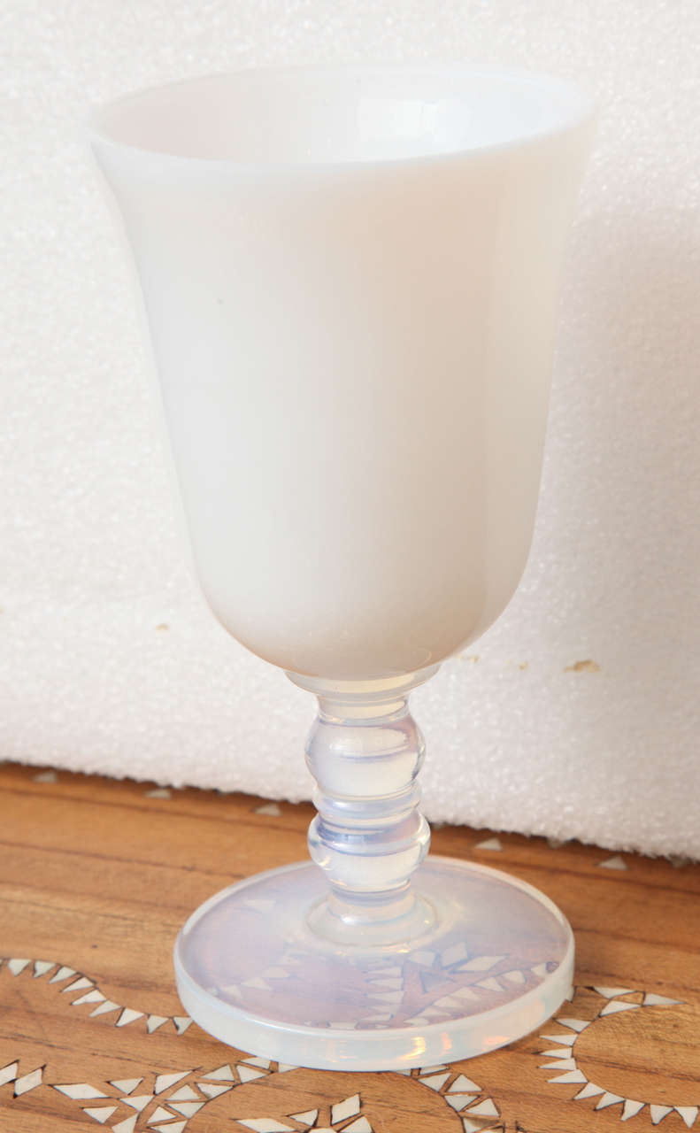 White Glass Cristal Sevres Cup In Excellent Condition In New York, NY