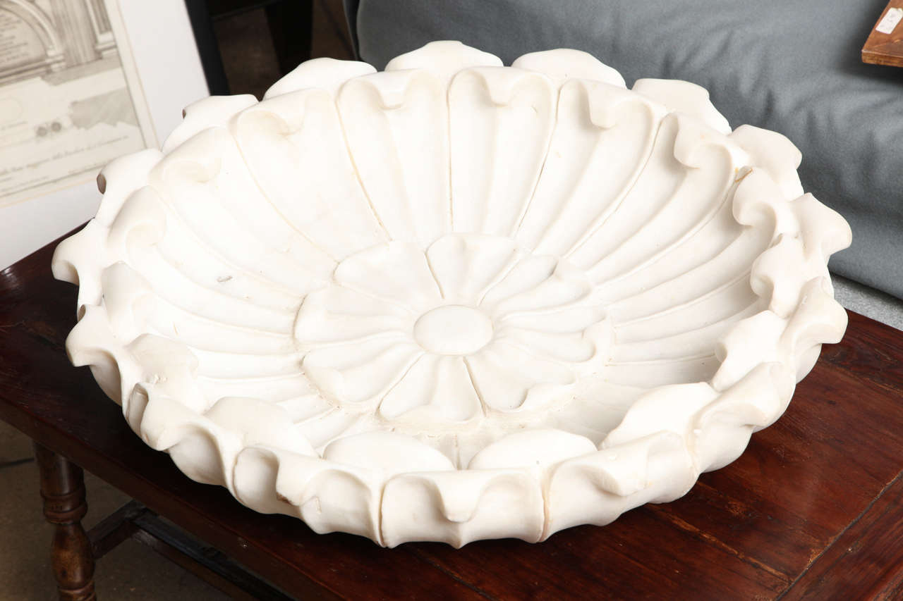 Large White Marble Bowl For Sale at 1stDibs