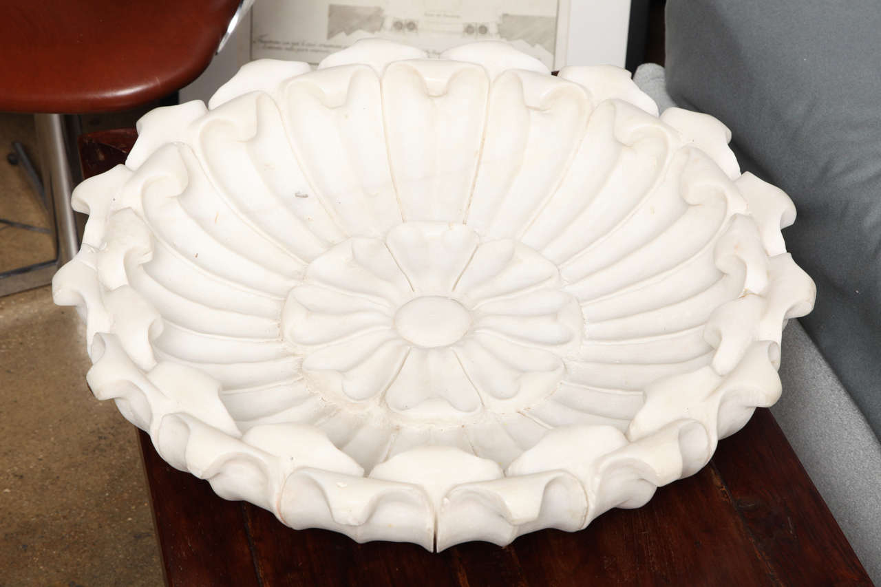 Large White Marble Bowl For Sale at 1stDibs
