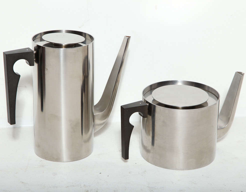 Danish Cylinda Line Tea and Coffee Set by Arne Jacobsen for Stelton
