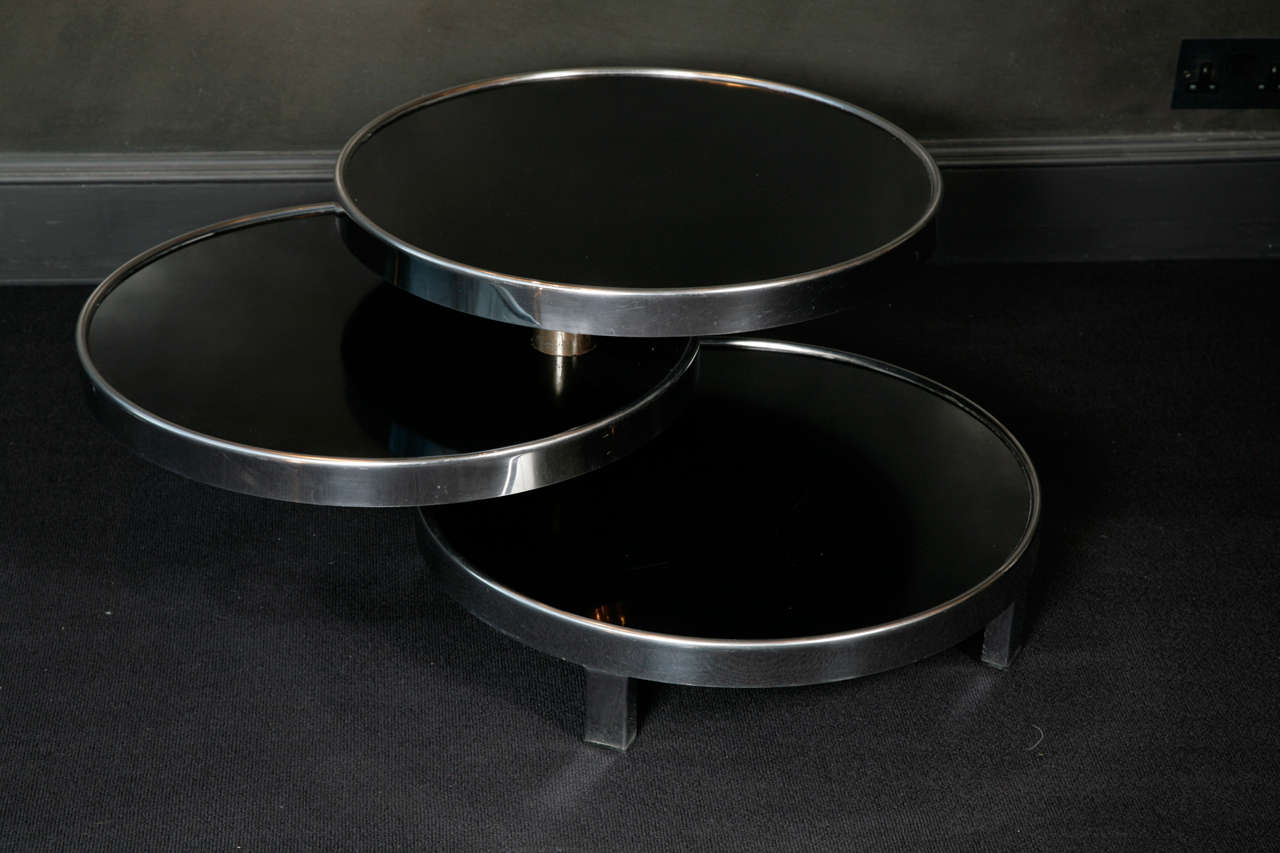 Three-Tier Coffee Table on Chrome and Black Formica