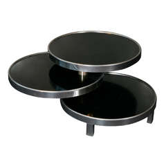 Three-Tier Coffee Table on Chrome and Black Formica