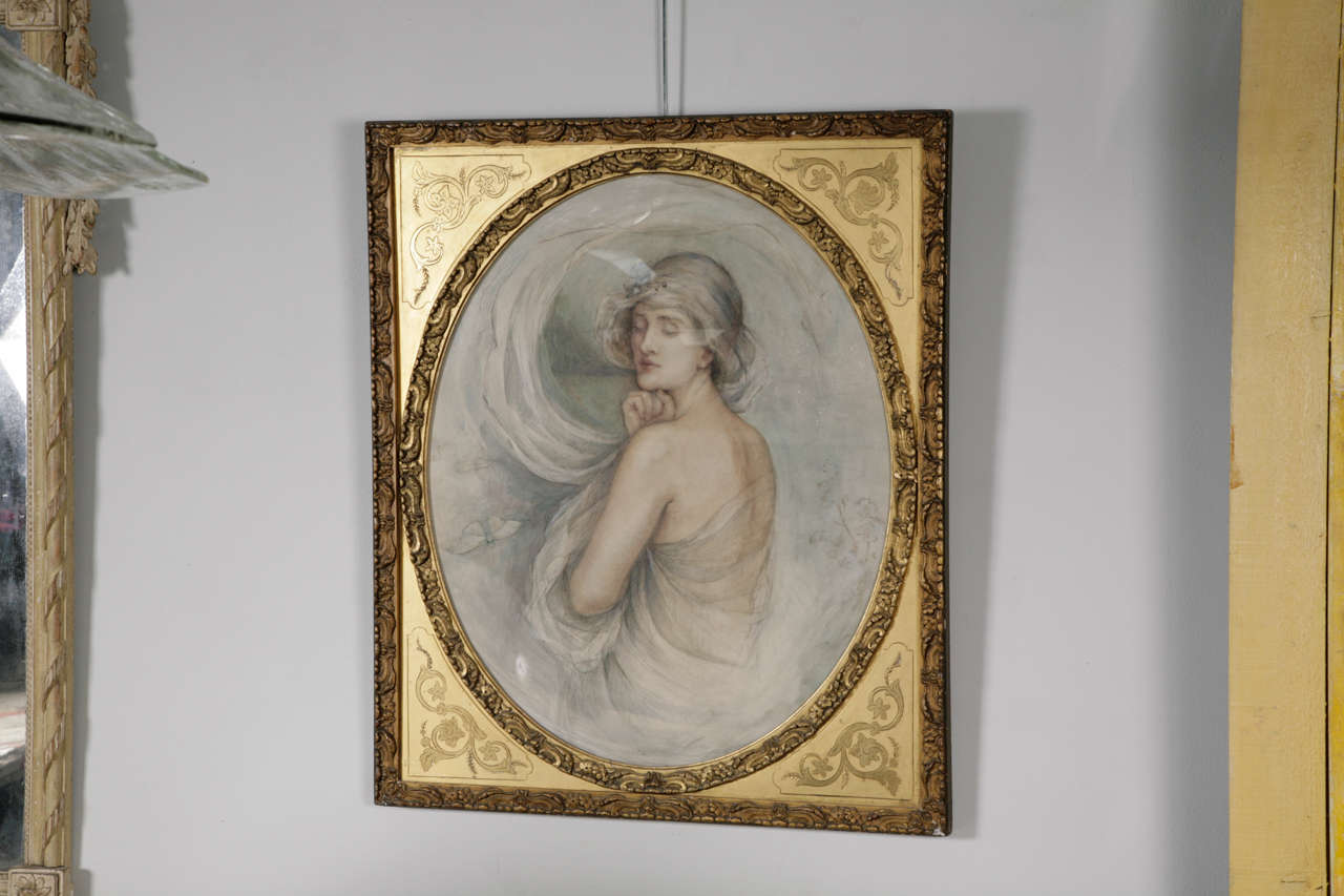 Pre-Raphaelite Ornate Pastel Painting