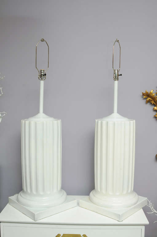 Pair of Column Lamps