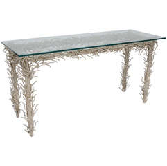 Faux Metal Coral Console Table 7