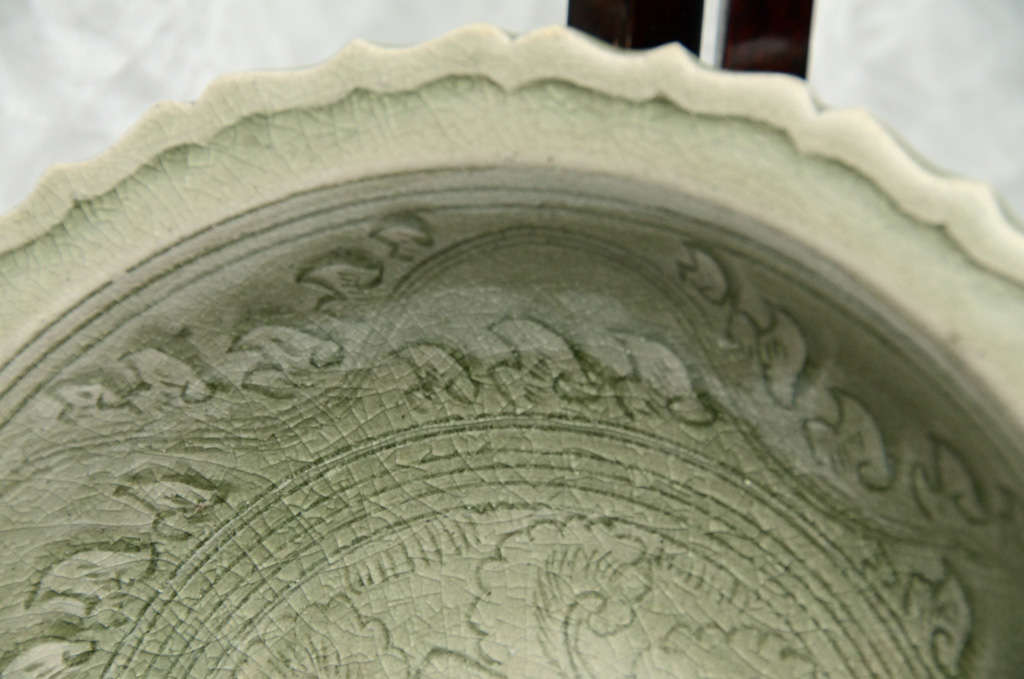 Thai Celadon Plate on Stand