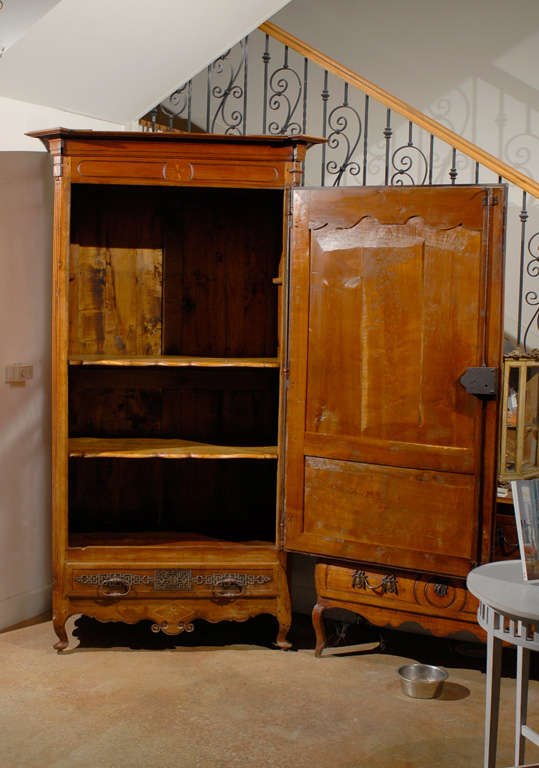 French 19th Century Louis XV Style Cherry Bonnetière with Intricate Hardware 5