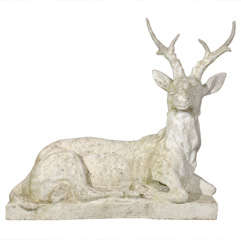 19th Century Stone Deer - French