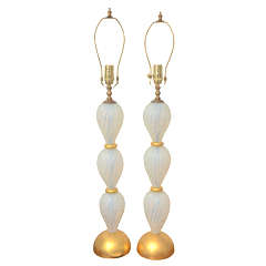 Pair of Murano Glass Lamps Vintage Pair of Murano Glass Lamps