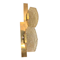 Pair of Brass and Sculptural Resin Sconces