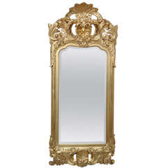 Antique 19th Century Swedish Water Gilt Mirror
