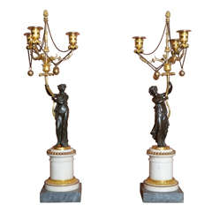 A nice pair of Louis XVI candelabra