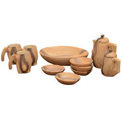 Set of Faux Bois Ceramics by Grandjean Jourdan