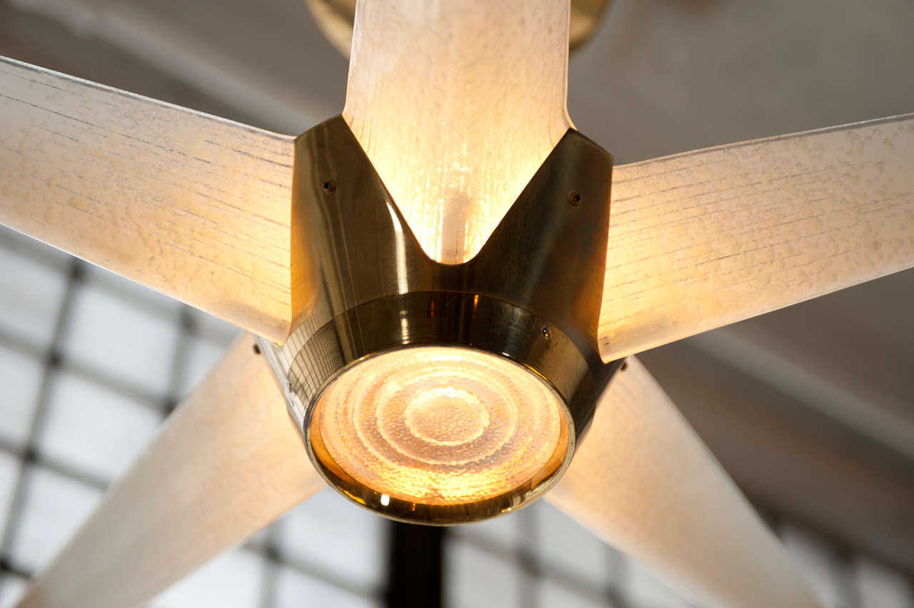 Brass Lightolier Star Shaped Chandelier