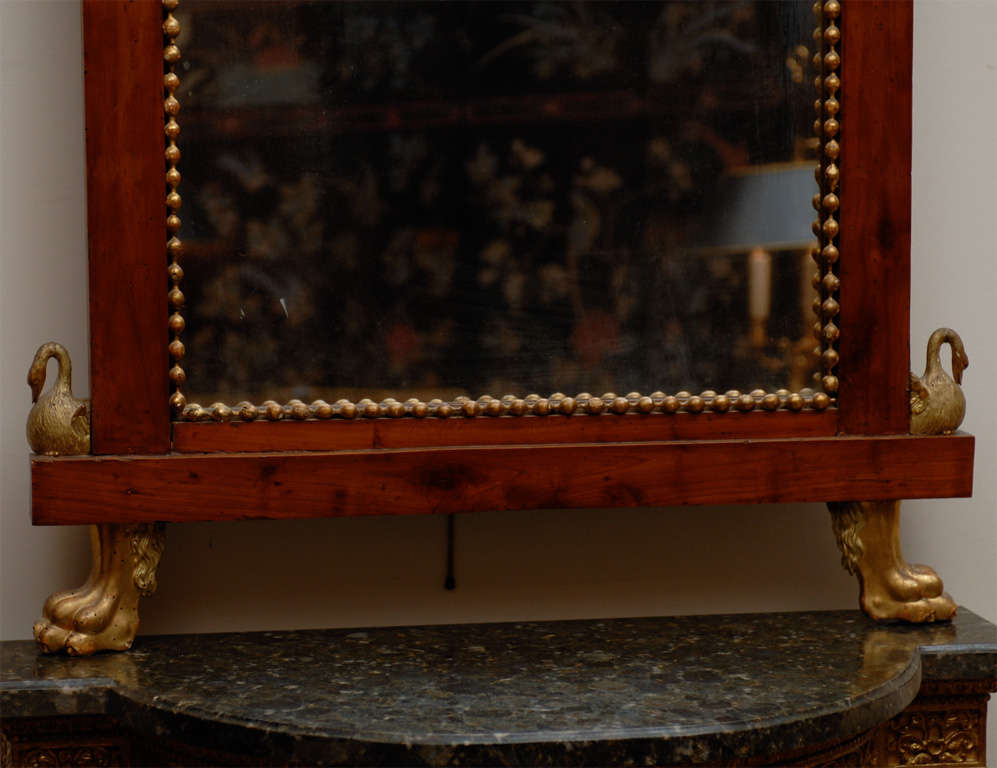 Early 19th Century Neoclassical Italian Fruitwood and Parcel Gilt Mirror 2