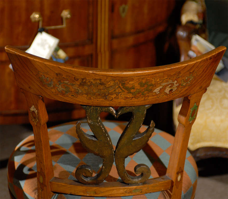 Pair of 19th Century Continental beech Side Chairs  1