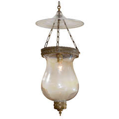 19th Century French Glass Globe Lantern with 1 Light