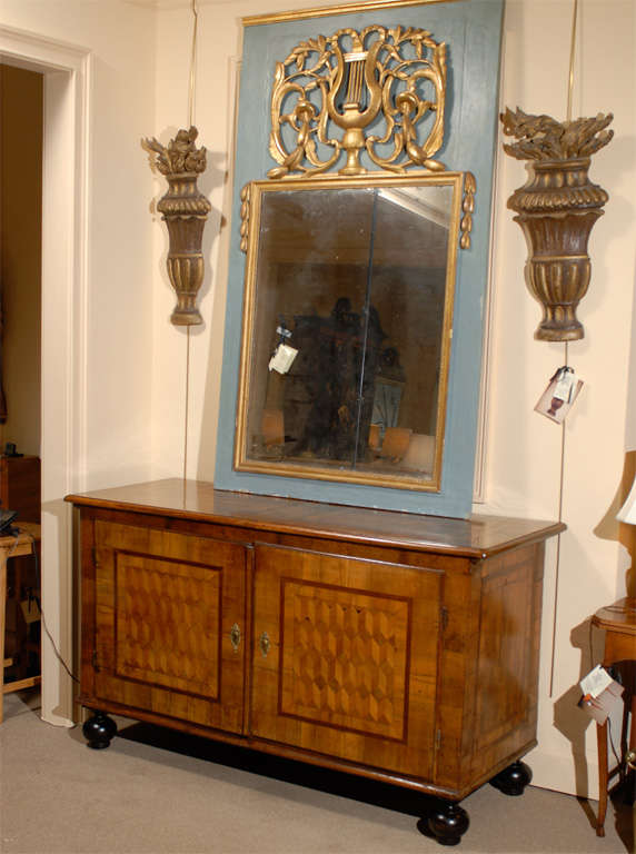 Large Late 18th Century Italian Neoclassical Buffet w/Parquetry Inlay