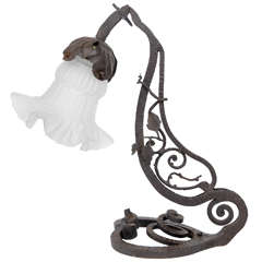 Wrought Iron Art Nouveau Desk Lamp