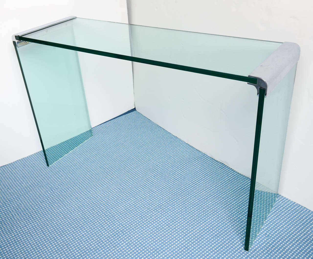 glass waterfall console table