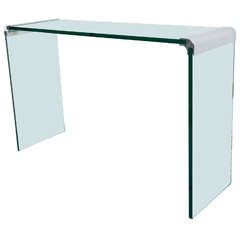 Waterfall Chrome and Glass Console Table by Pace Collection