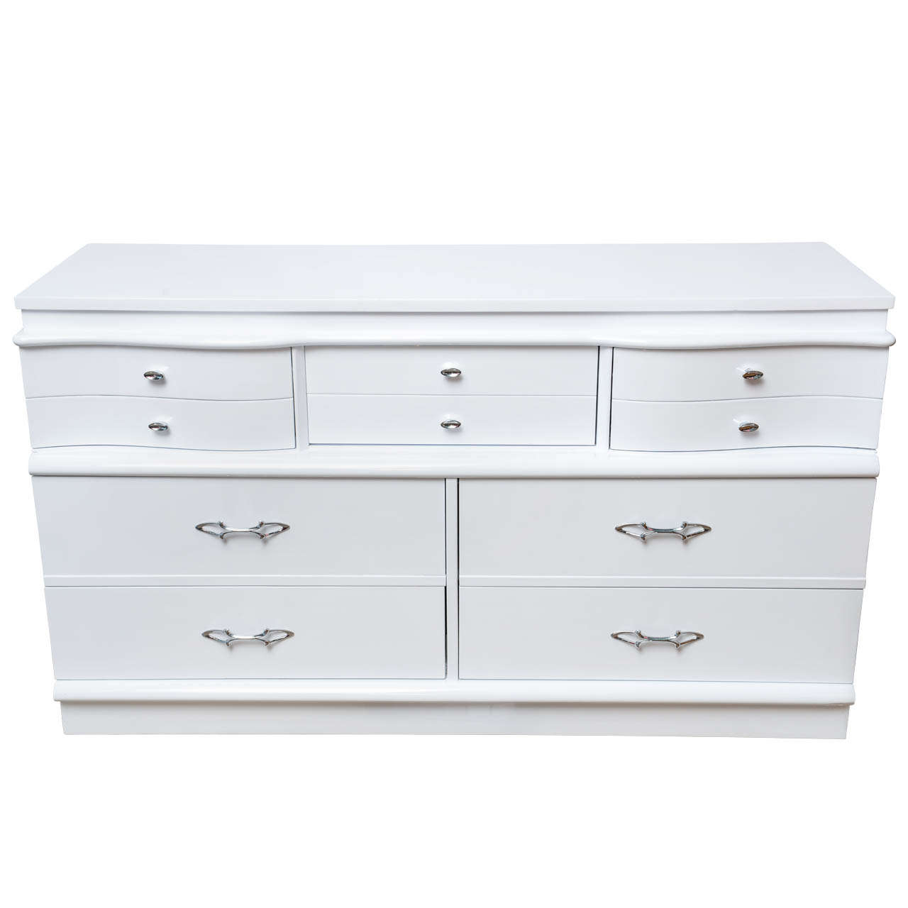 Glamorous White 1940s Dresser For Sale