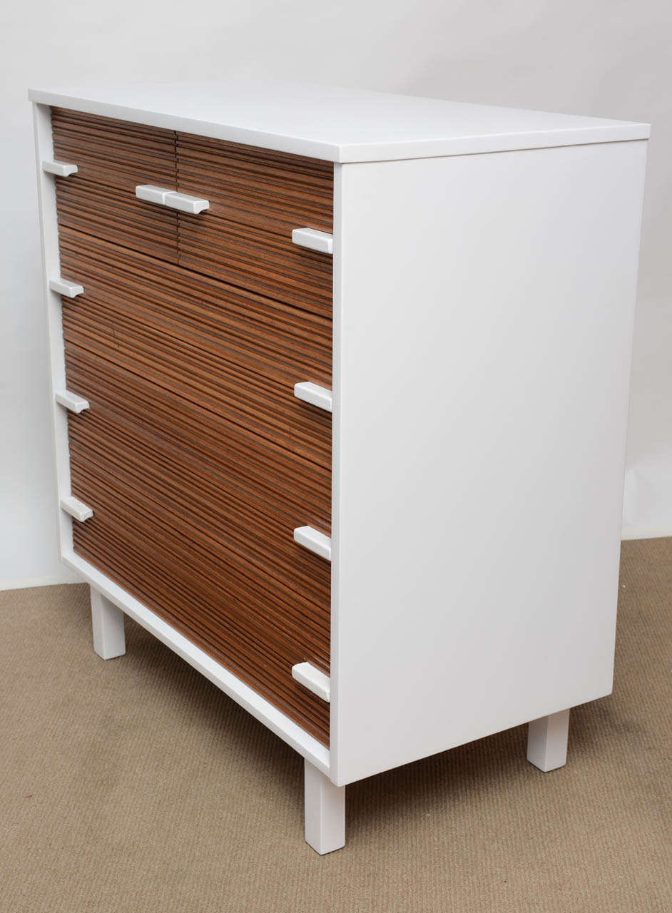 Wood Mid-Century Modern Sculpted Chester Drawers