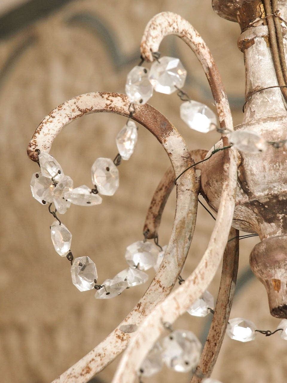 Iron and Crystal Chandelier In Excellent Condition In New Orleans, LA