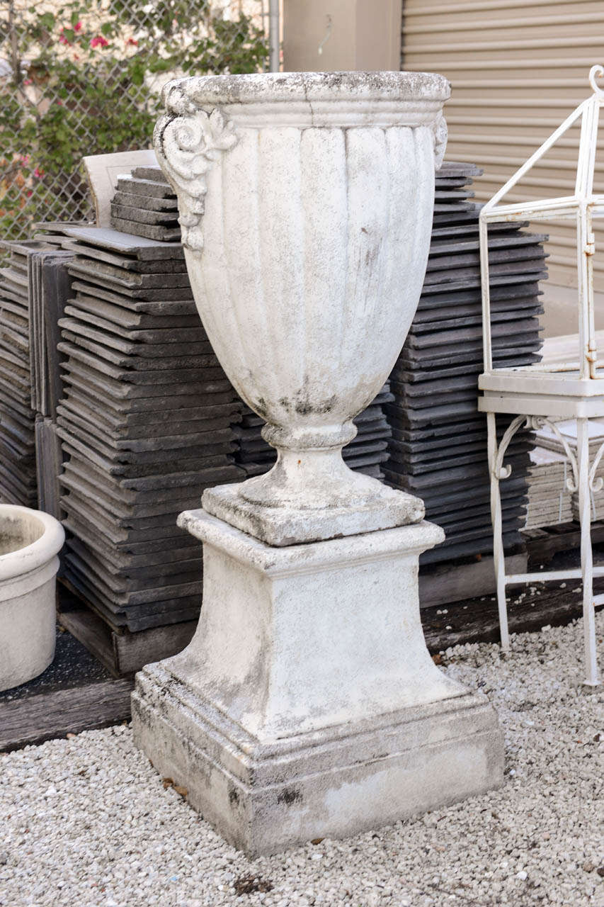 Monumental Cast Stone Urn on Base