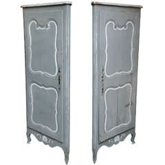 Pair 19th Century Painted French Encoignures