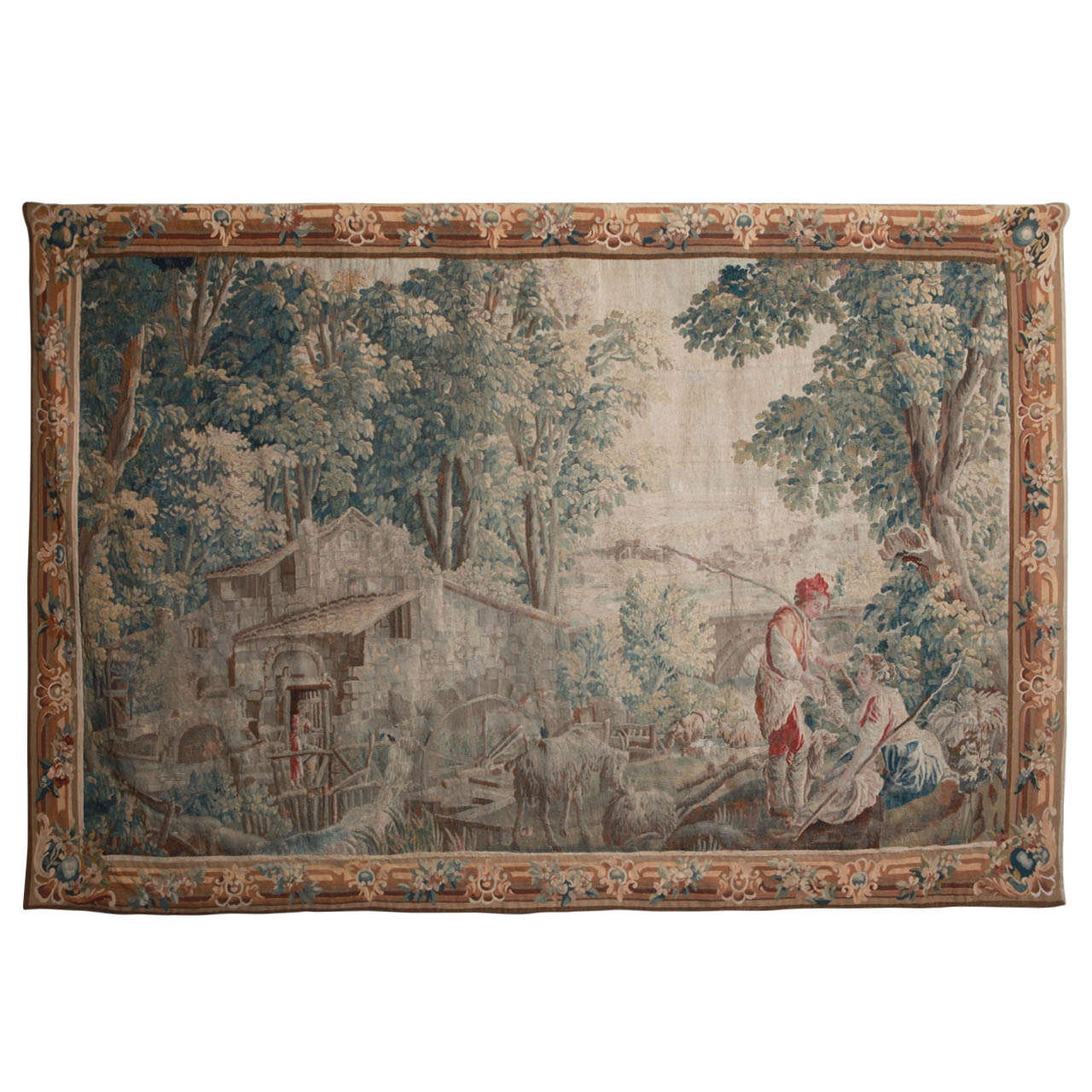 French Tapestry 17th Century For Sale