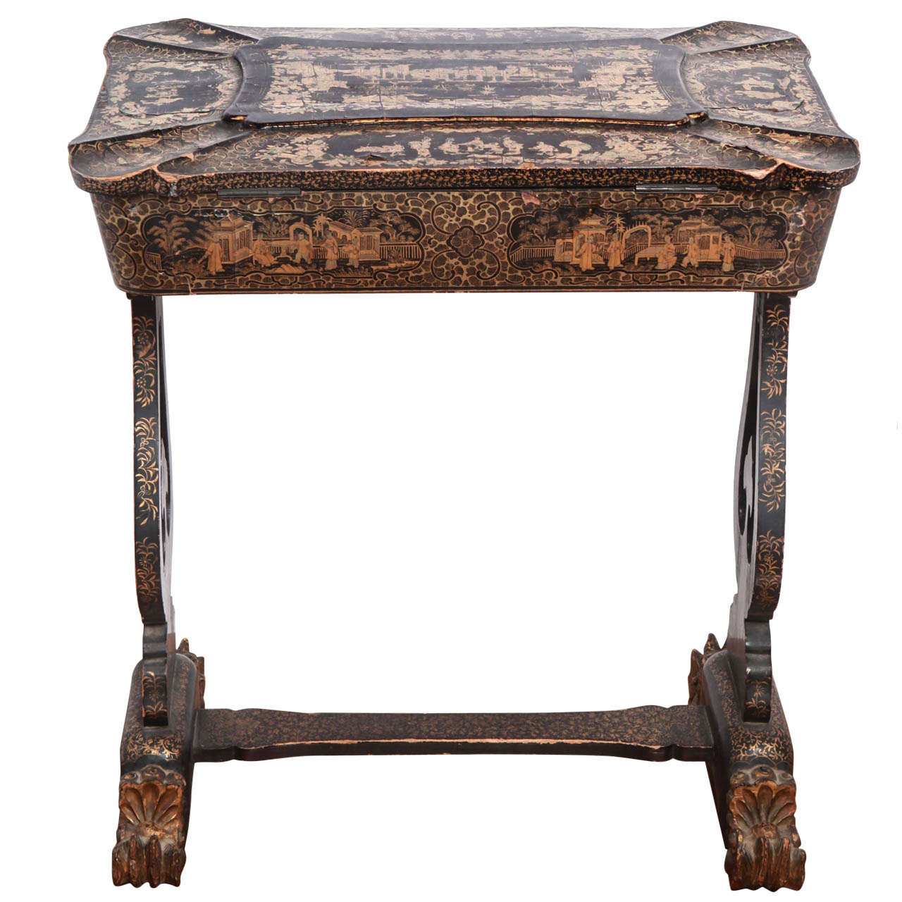 19th Century Chinoiserie Box on Stand For Sale