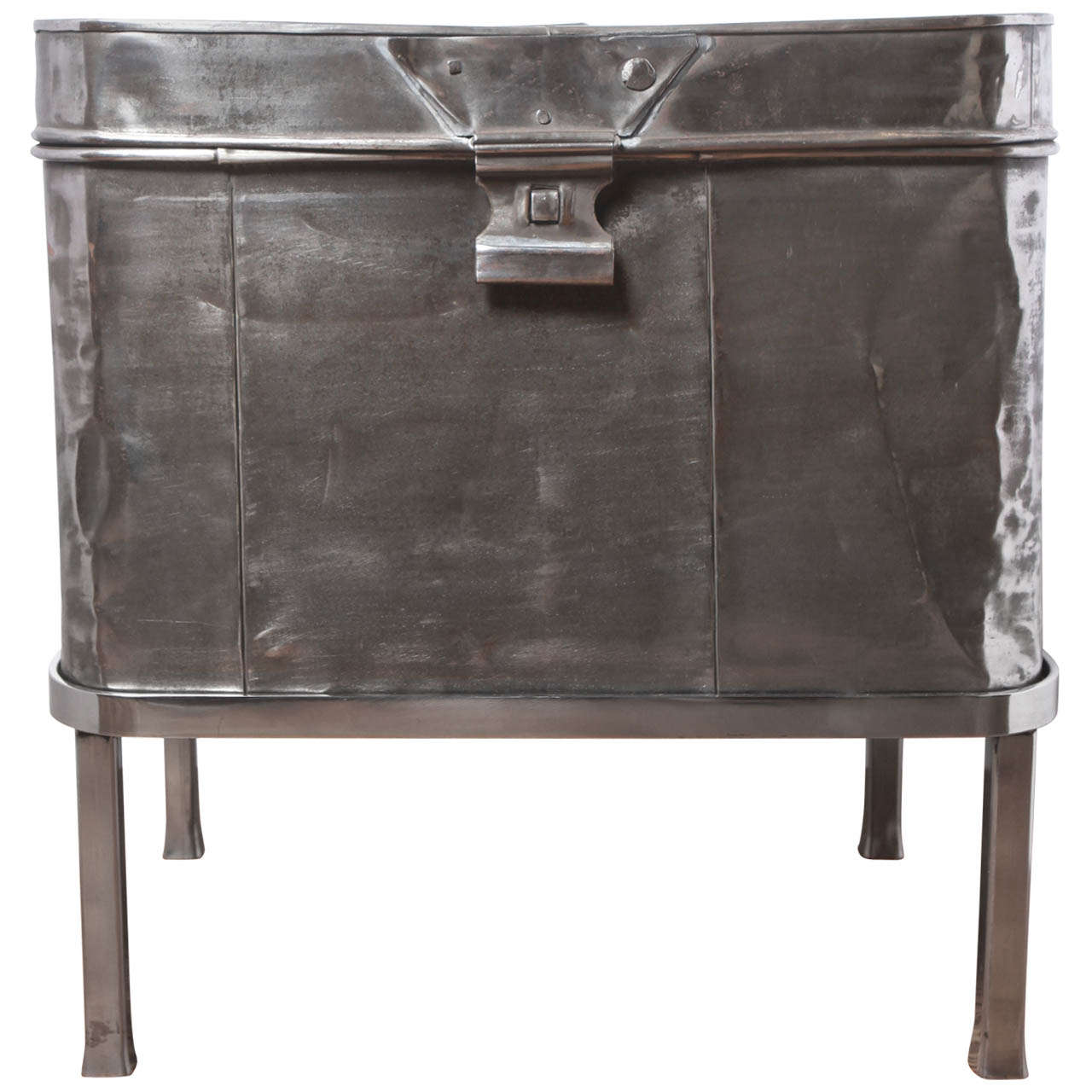 19th Century Steel Hat Box For Sale