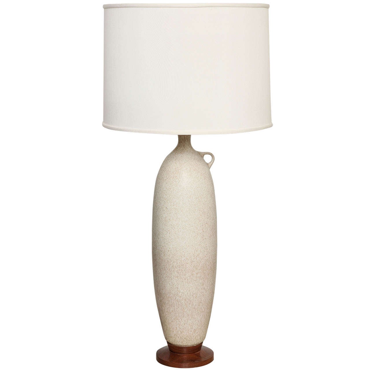 Cream Glazed Jug –Shaped Lamp with Single Handle, Circa 1960