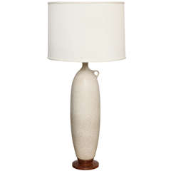 Retro Cream Glazed Jug –Shaped Lamp with Single Handle, Circa 1960