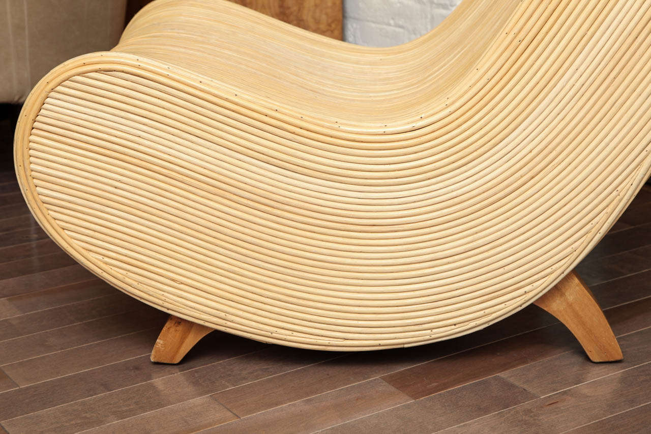 Moderne-Style Bent Bamboo Lounge Chair In Excellent Condition In New York, NY