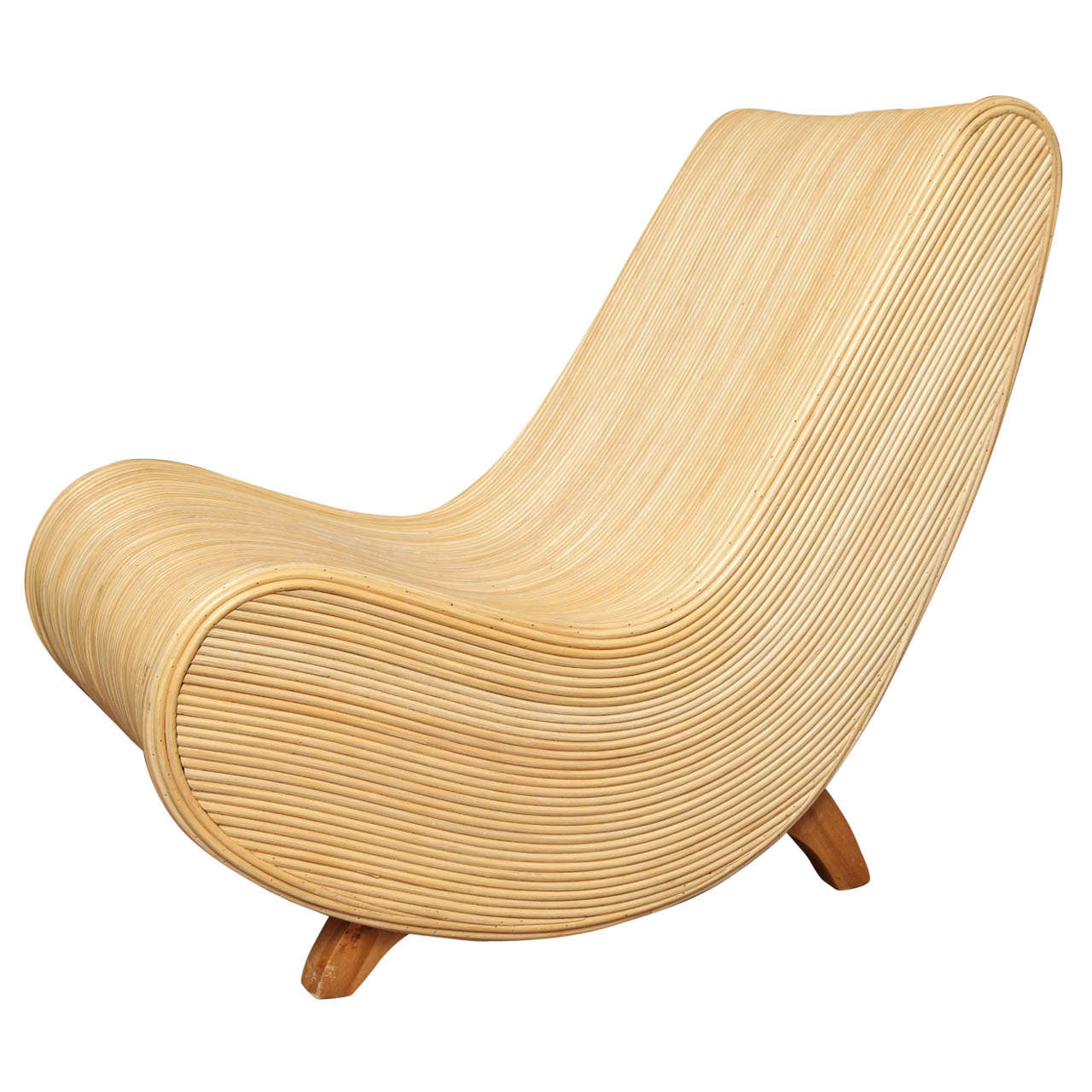 Moderne-Style Bent Bamboo Lounge Chair
