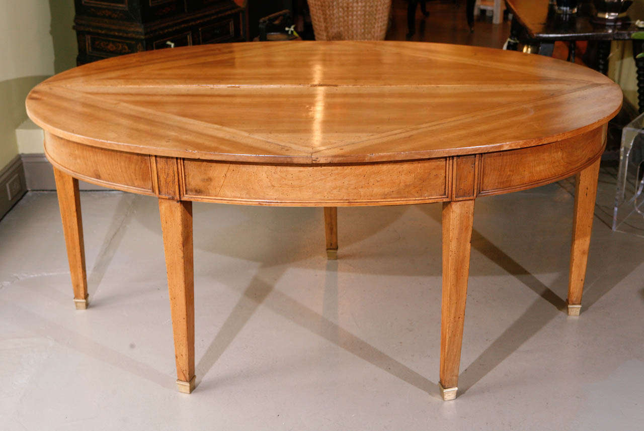 A Very Unusual French Walnut Largescale Demilune Foldover Table circa 1820
