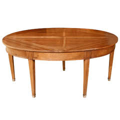 A Very Unusual French Walnut Largescale Demilune Foldover Table circa 1820
