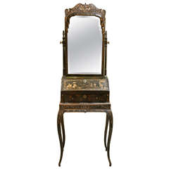 Antique A George III Japanned Dressing Mirror, Circa 1770 enhanced by Frances Elkins